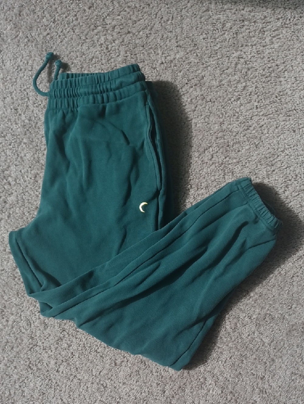 Zyia Active Kids Teal Green Jogger Pants with Crescent Accent Large